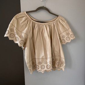 Gap cream/tan blouse